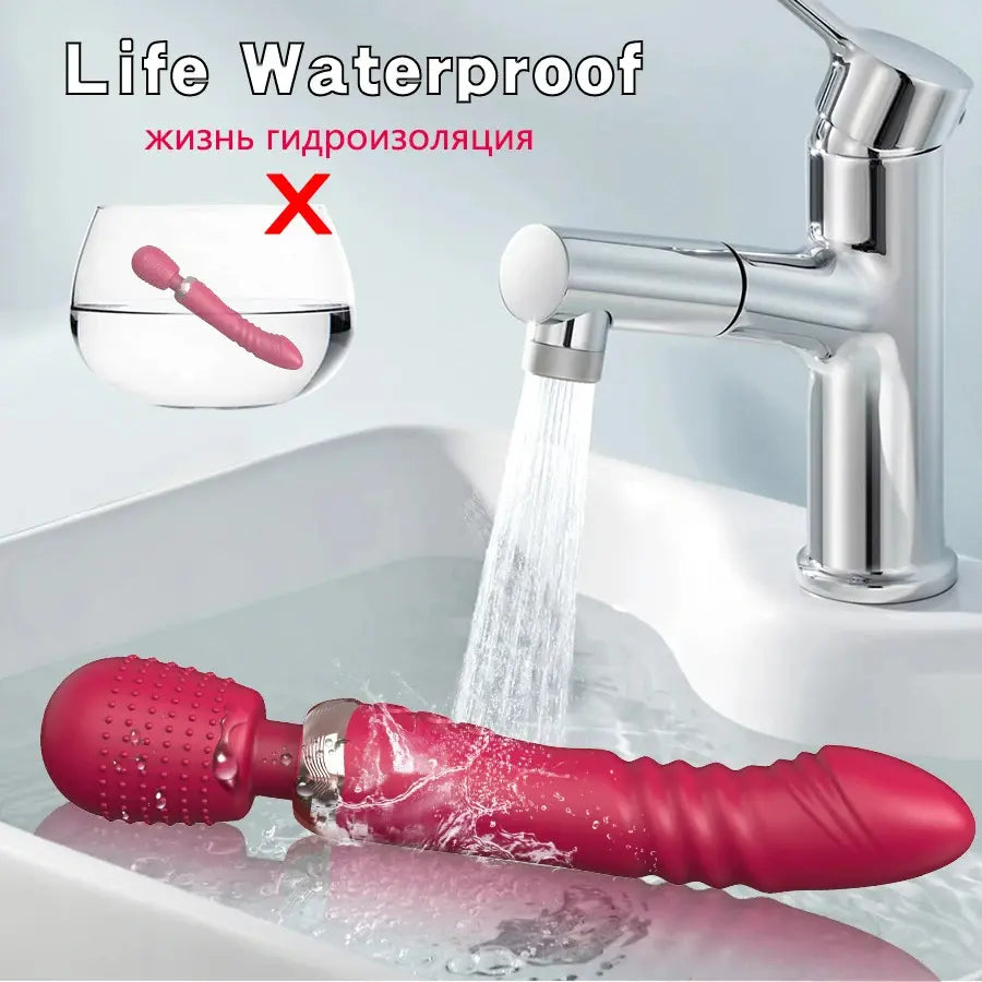 Telescoping Vibrator Wand & G-Spot Dildo | 15 Modes