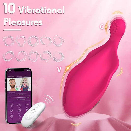 App-Controlled Wearable Panty Vibrator — Textured Clitoral Stimulator (Adult Toy for Women)