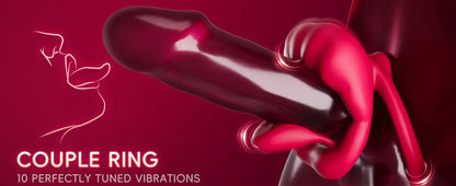 App Control Cock Ring with Tongue Vibrator | Couples Sex Toy