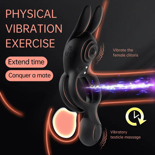 Vibrating Cock Ring with Rabbit Clitoral Stimulator