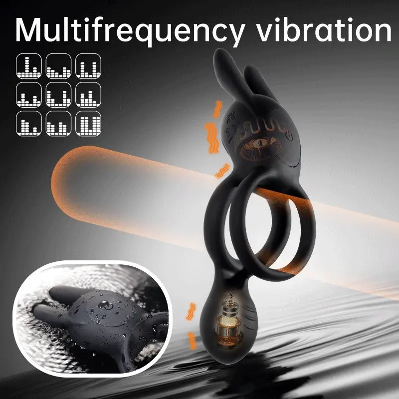 Vibrating Cock Ring with Rabbit Clitoral Stimulator