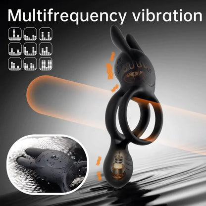 Vibrating Cock Ring with Rabbit Clitoral Stimulator