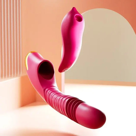 App Control Rabbit Vibrator with Rotating Beads & Clit Suction