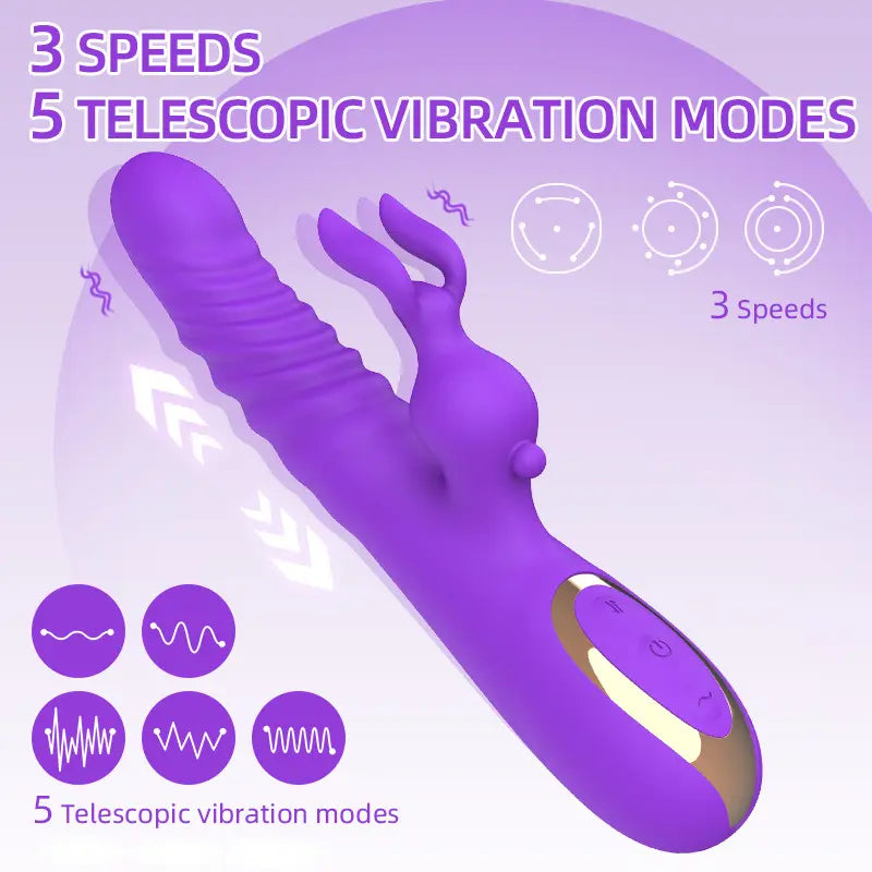 Thrusting Rabbit Vibrator with Clitoral Stimulator | G Spot Toy