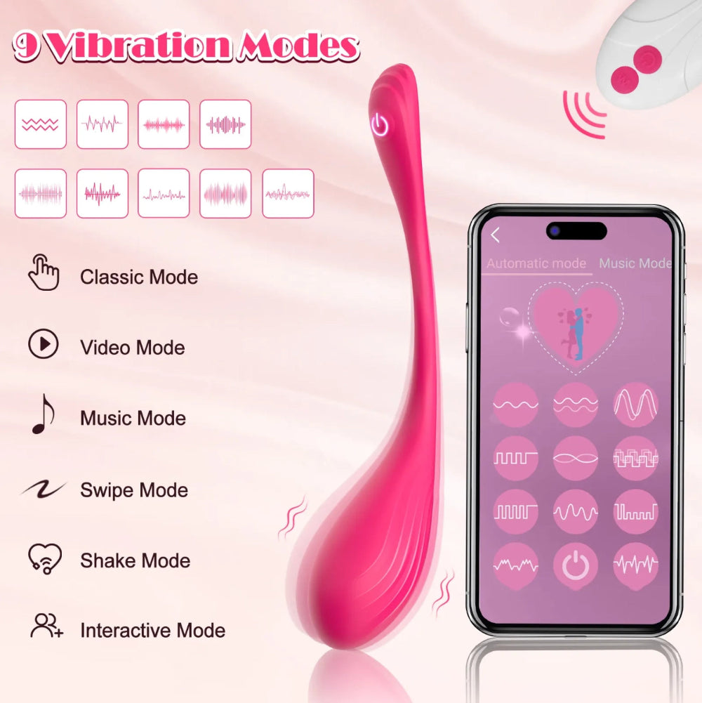 Zenzoone vibrator with 9 vibration modes & APP functions: Classic, Automatic, Music, Video, Swipe, Shake, Interactive Mode