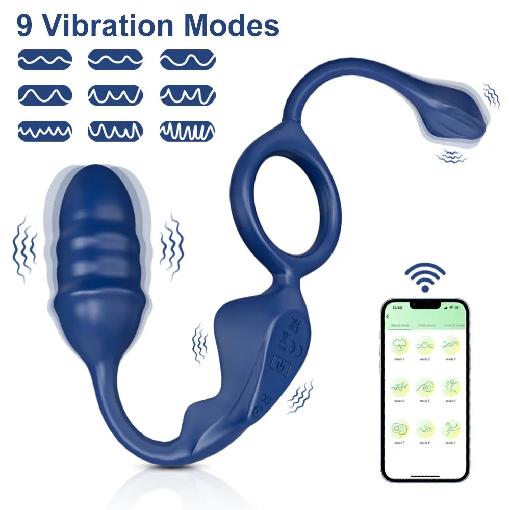 4-in-1 Vibrating Cock Ring with APP | Couples G-Spot & Perineum Vibrator