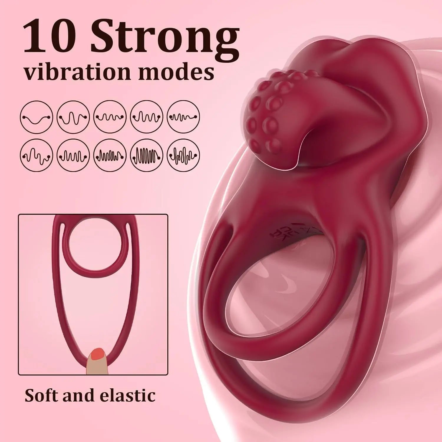 Vibrating Cock Ring with G-Spot Vibrator & Clitoral Licking - image 6