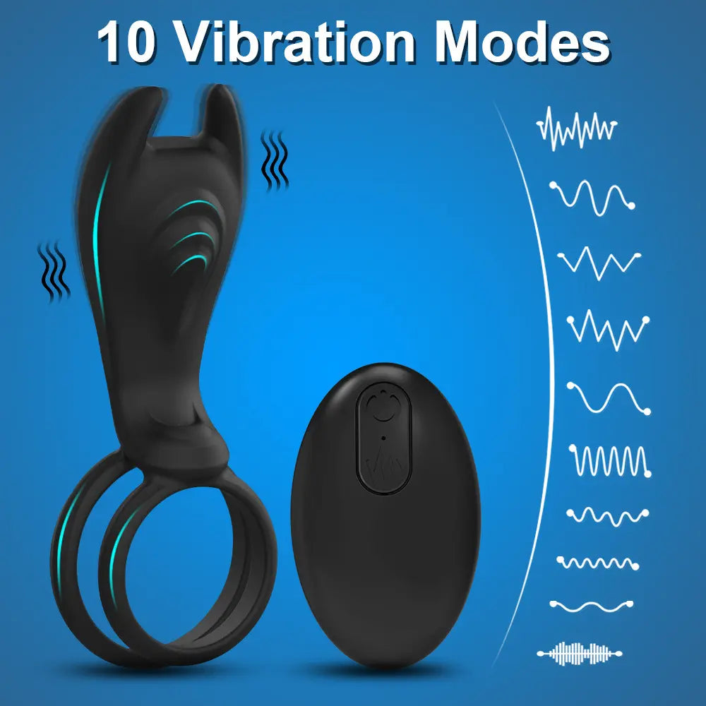 Remote Control Vibrating Cock Ring with Vibrator for Couples