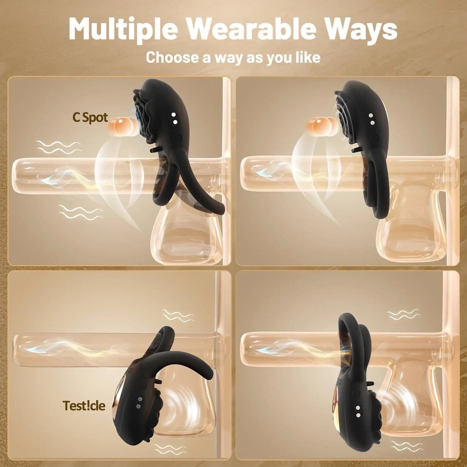 Vibrating Cock Ring with Rose Clitoral Stimulator - image 4