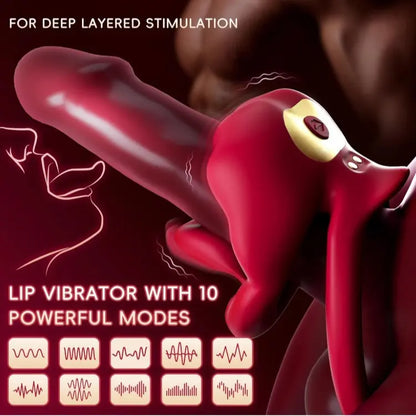 App Control Cock Ring with Tongue Vibrator | Couples Sex Toy