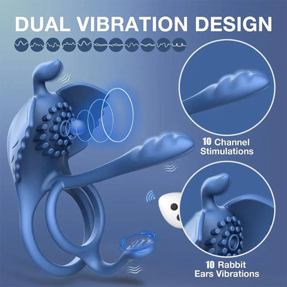 4-in-1 Vibrating Cock Ring & Penis Sleeve for Couples | Sex Toy