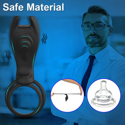 Remote Control Vibrating Cock Ring with Vibrator for Couples