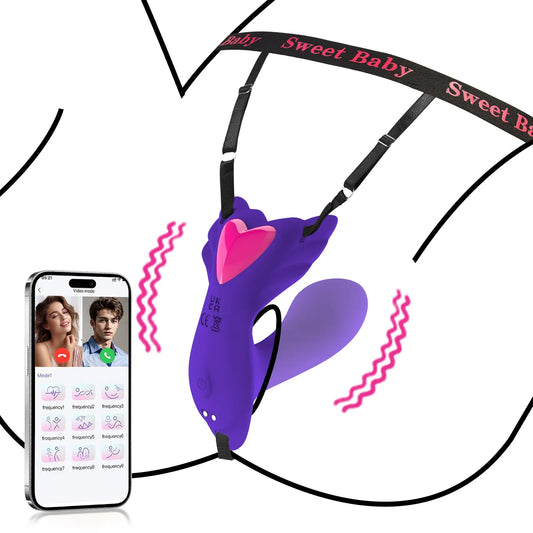 Purple Butterfly Wearable Vibrator for Women - G-Spot & Clit Stimulator