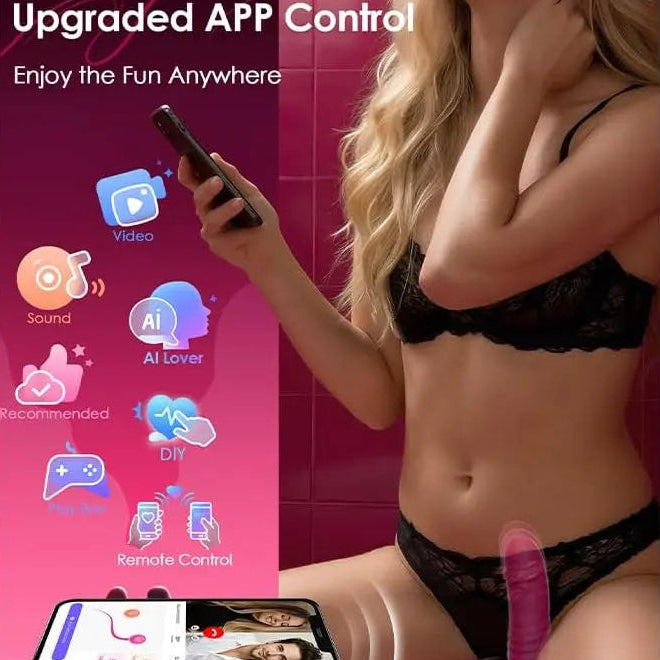 💄App Control Wearable Thrusting Dildo & Riding Grinder | Hands-Free Sex Machine
