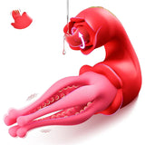 Octopus 5-Tentacle Vibrator - 3-in-1 Double-Tongue Sucking Toy