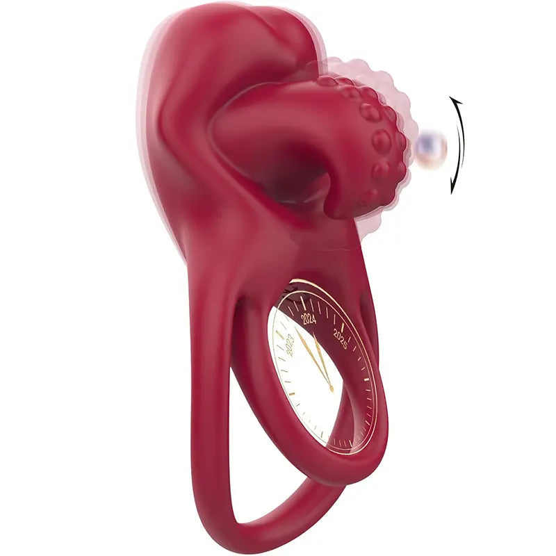 Vibrating Cock Ring with G-Spot Vibrator & Clitoral Licking