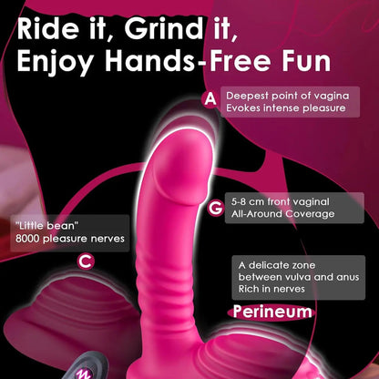 💄App Control Wearable Thrusting Dildo & Riding Grinder | Hands-Free Sex Machine