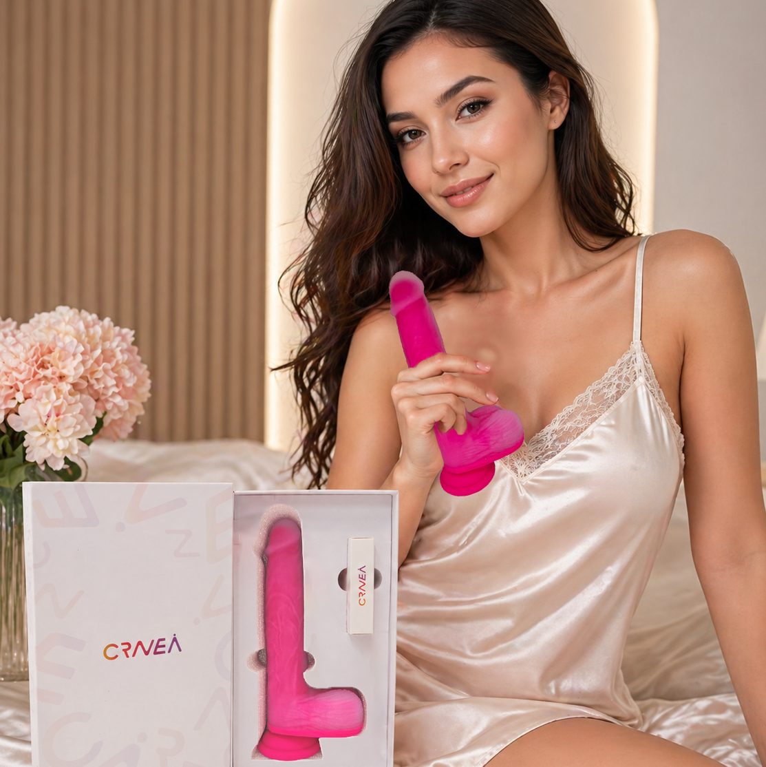 Zenzoone Dual-Density Silicone Dildo, AI App Control Heating Thrusting Massager with Remote & Suction Cup