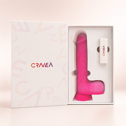 Zenzoone Dual-Density Silicone Dildo, AI App Control Heating Thrusting Massager with Remote & Suction Cup