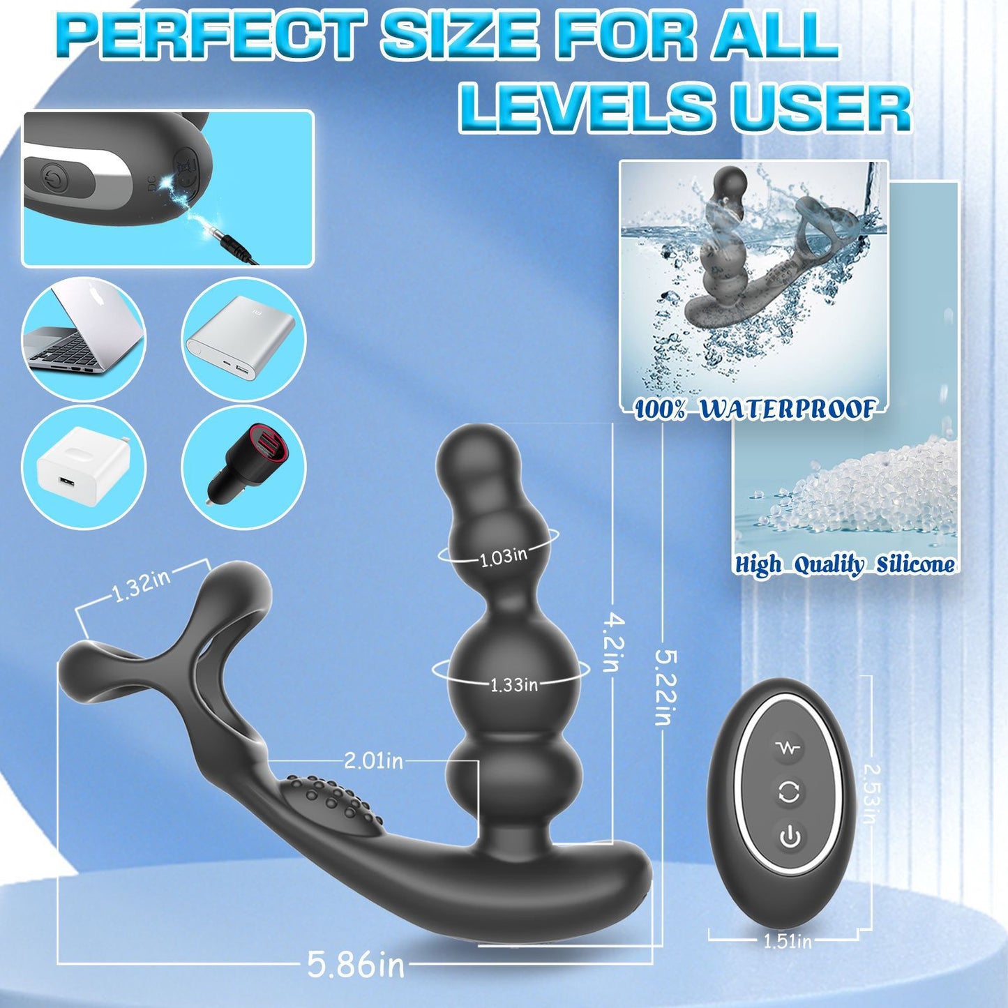 Zenzoone male prostate massager: 100%waterproof and high quality silicone