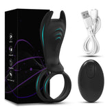 Remote Control Vibrating Cock Ring with Vibrator for Couples