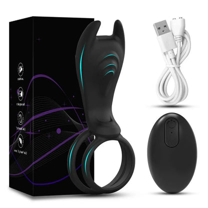 Remote Control Vibrating Cock Ring with Vibrator for Couples