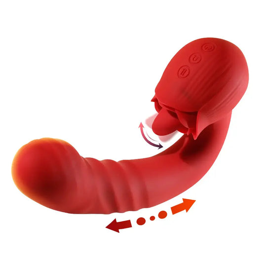 Rose Tongue Slapping Vibrator - 9 Modes G-Spot & Clitoral Stimulation Tool