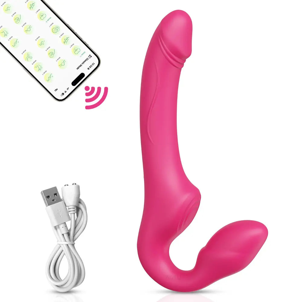 Strapless Strap-On Double Ended Vibrating Dildo