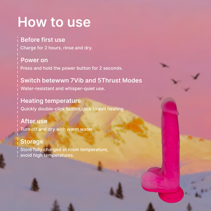 Zenzoone Dual-Density Silicone Dildo, AI App Control Heating Thrusting Massager with Remote & Suction Cup