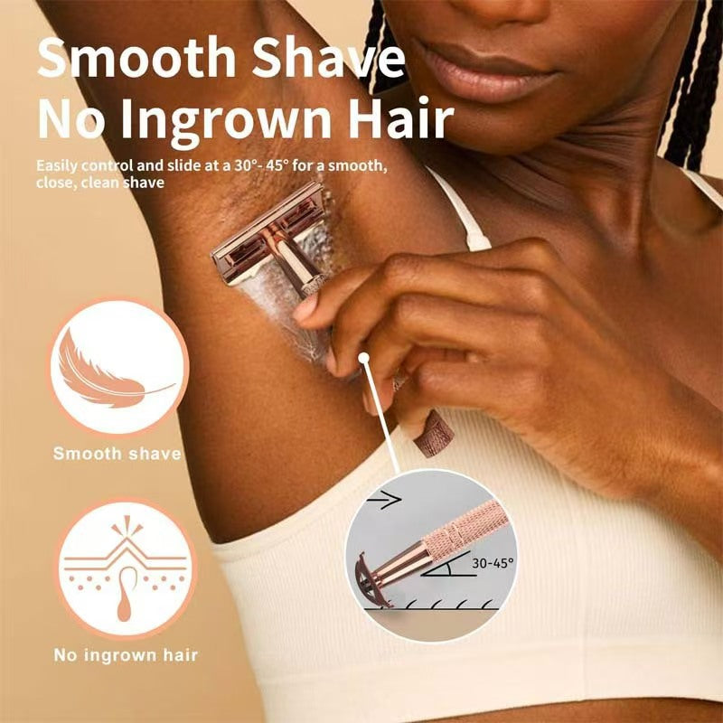 Plastic-Free Single-Blade Razor | Free 10 Premium Blades