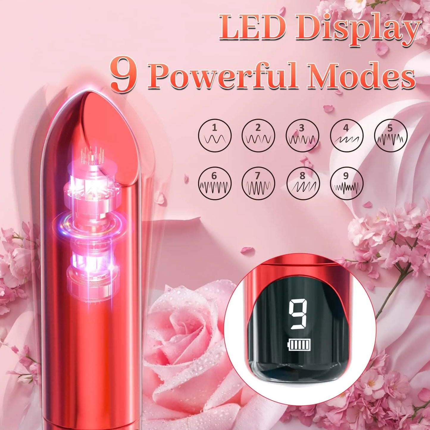 Lipstick Vibrator with LED Display | Mini Bullet for Women