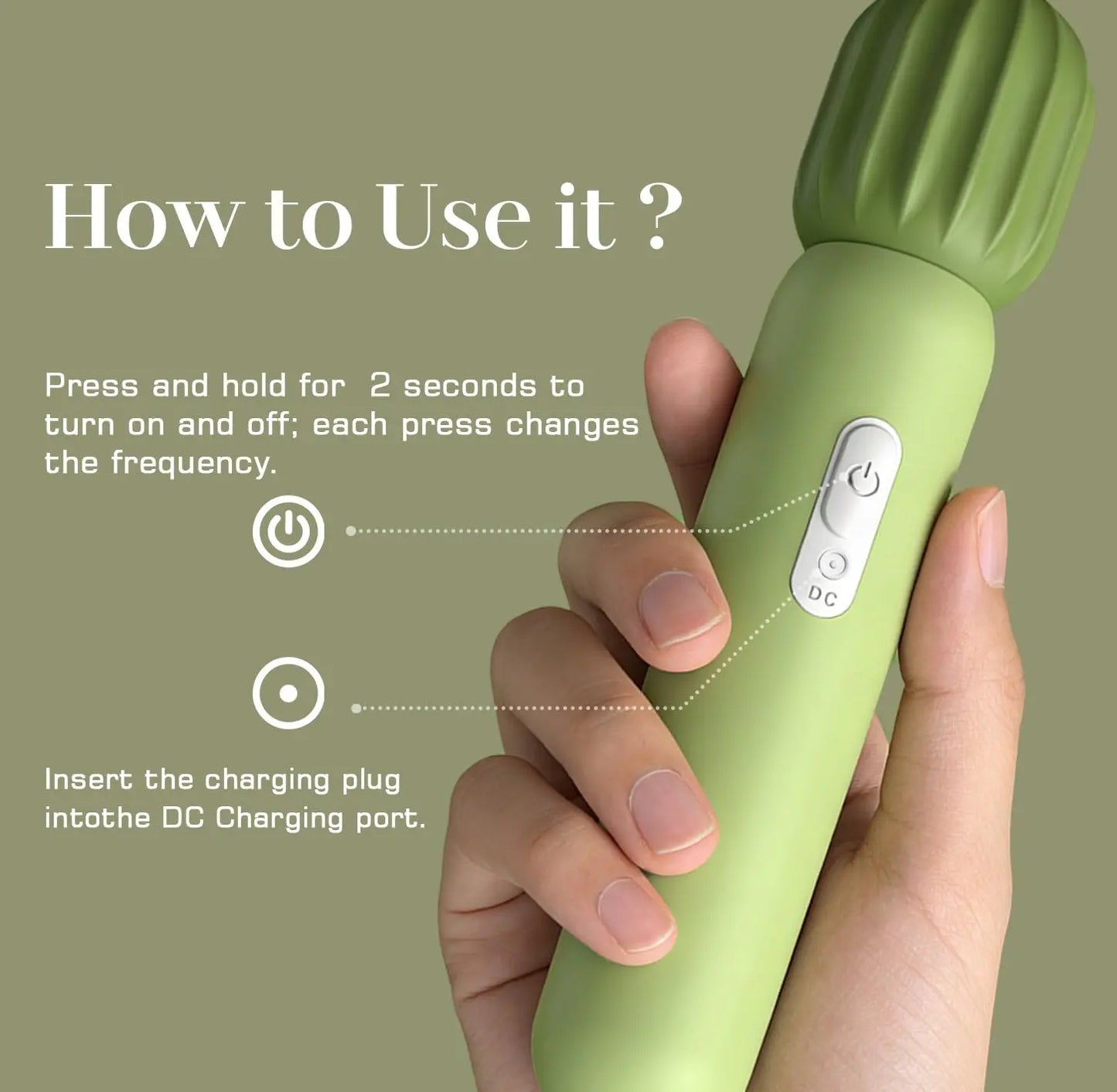 Cactus Vibrator Wand Dildo - 12 Modes G-Spot Massager