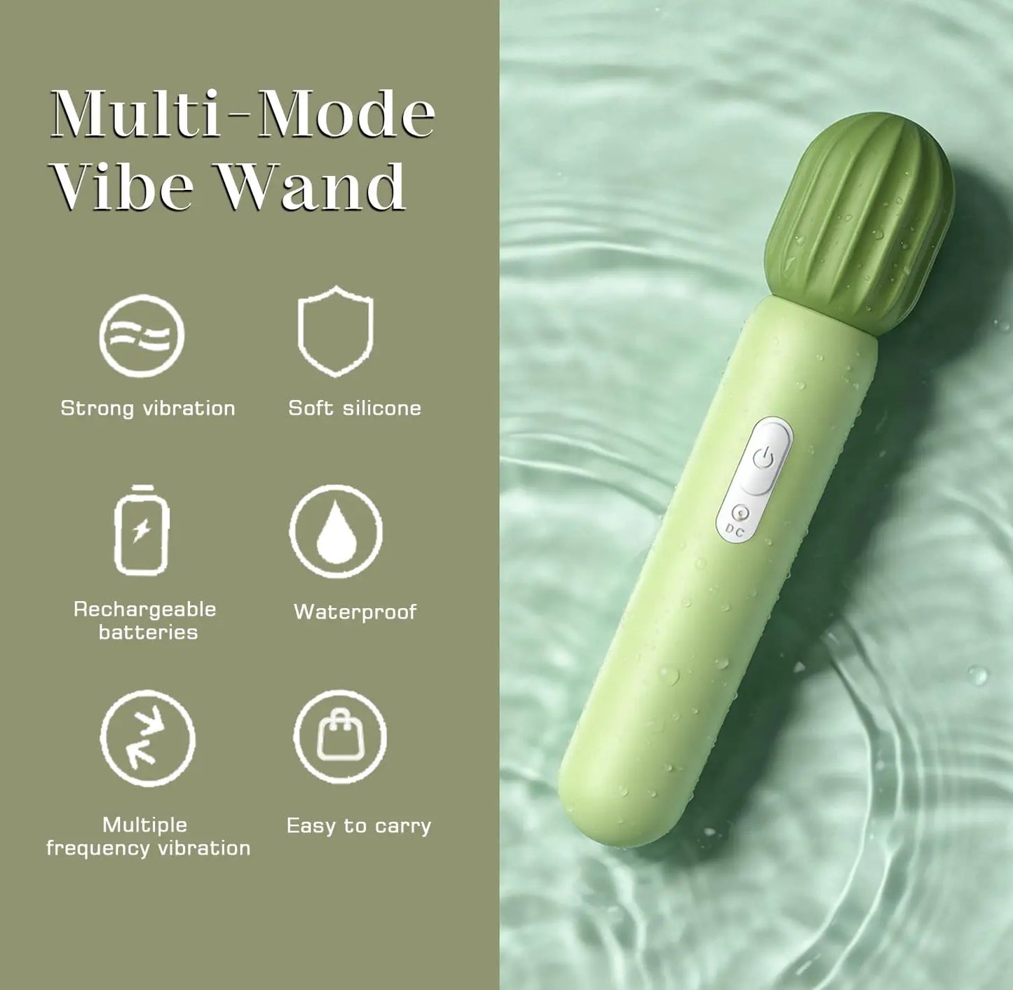 Cactus Vibrator Wand Dildo - 12 Modes G-Spot Massager