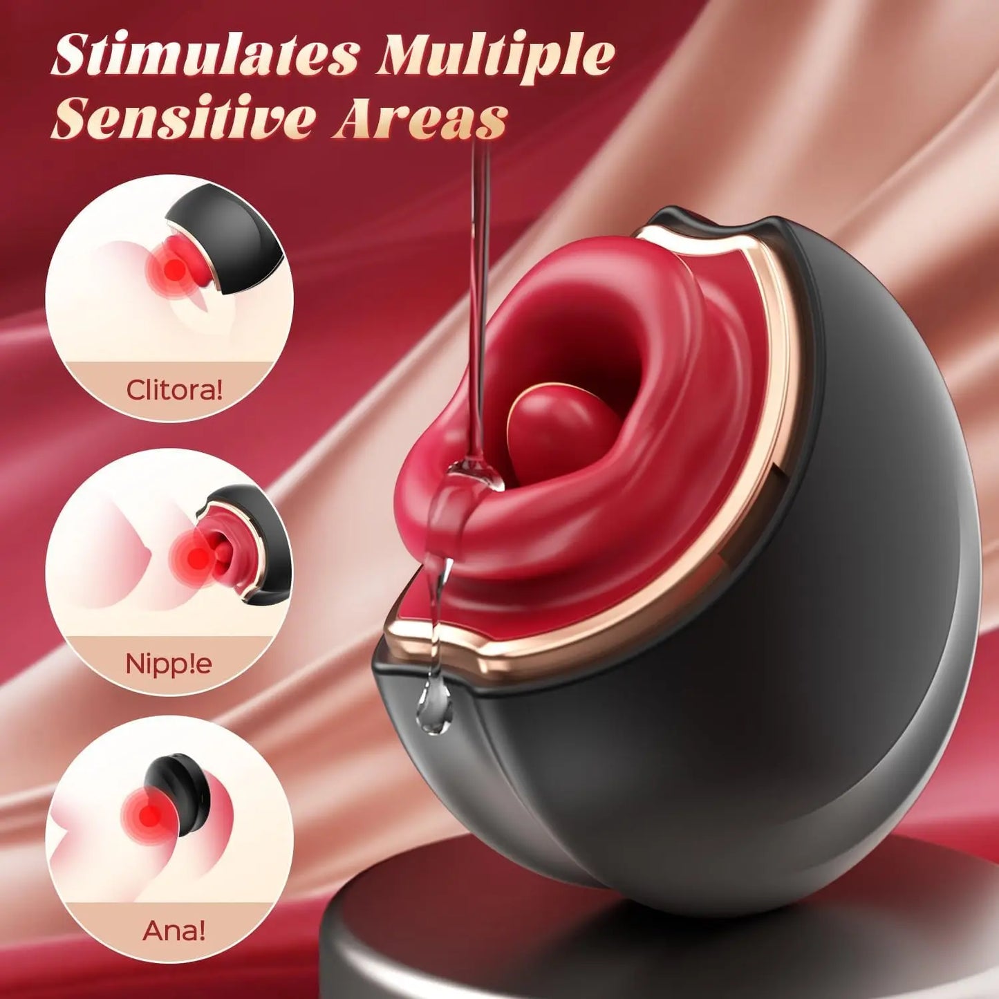 3-in-1 Tongue Licking & Clitoral Vibrator for Women