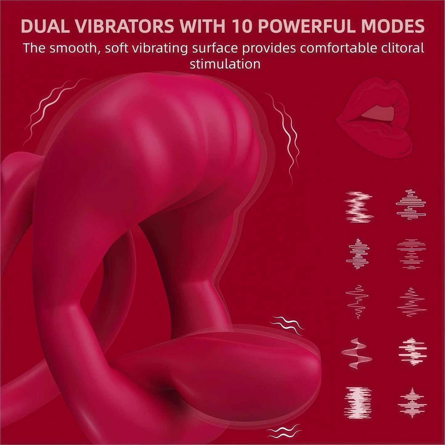 App Control Cock Ring with Tongue Vibrator | Couples Sex Toy