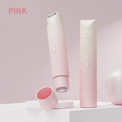 Pink bikini trimmer for women, portable design for easy and gentle body hair removal