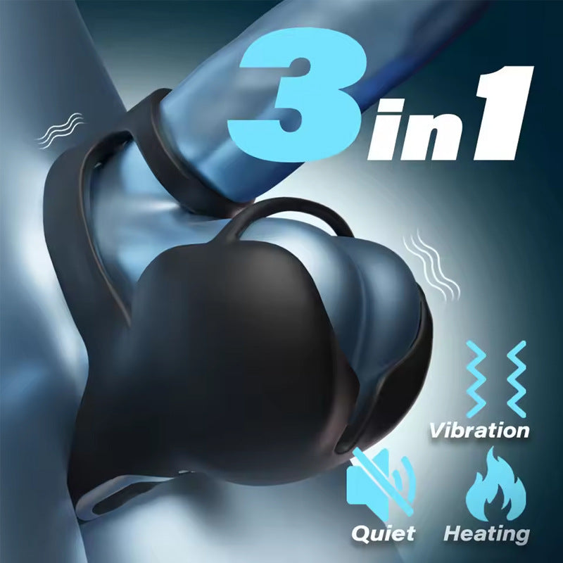 Zenzoone 3-in-1 vibrating cock ring for men, ergonomic double stretchy design