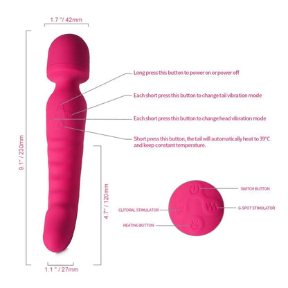 zenzoone embercurve dual motor heated vibrator with independent control buttons