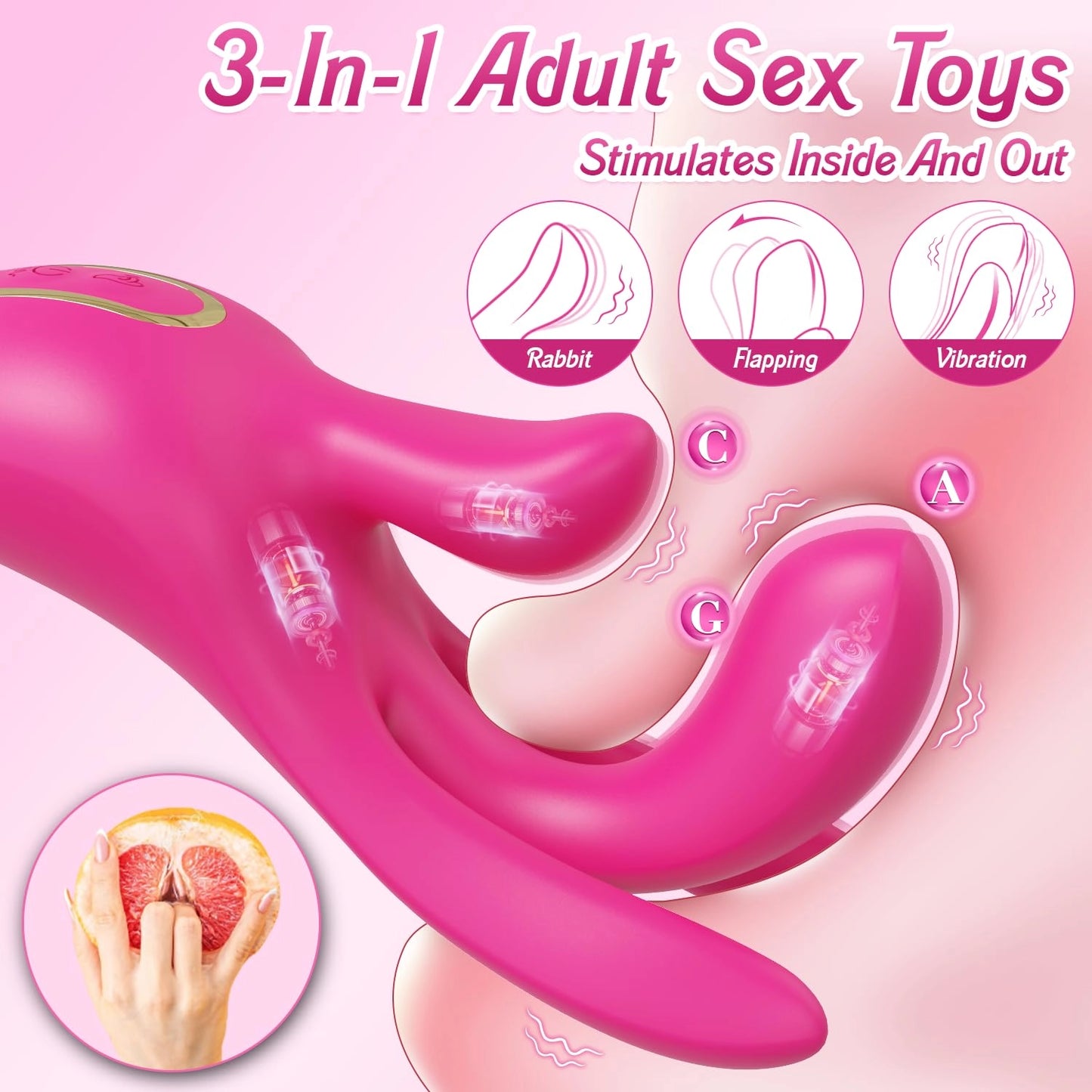 Zenzoone Finger rabbit vibrator 3 in 1 stimulation rabbit flapping vibration