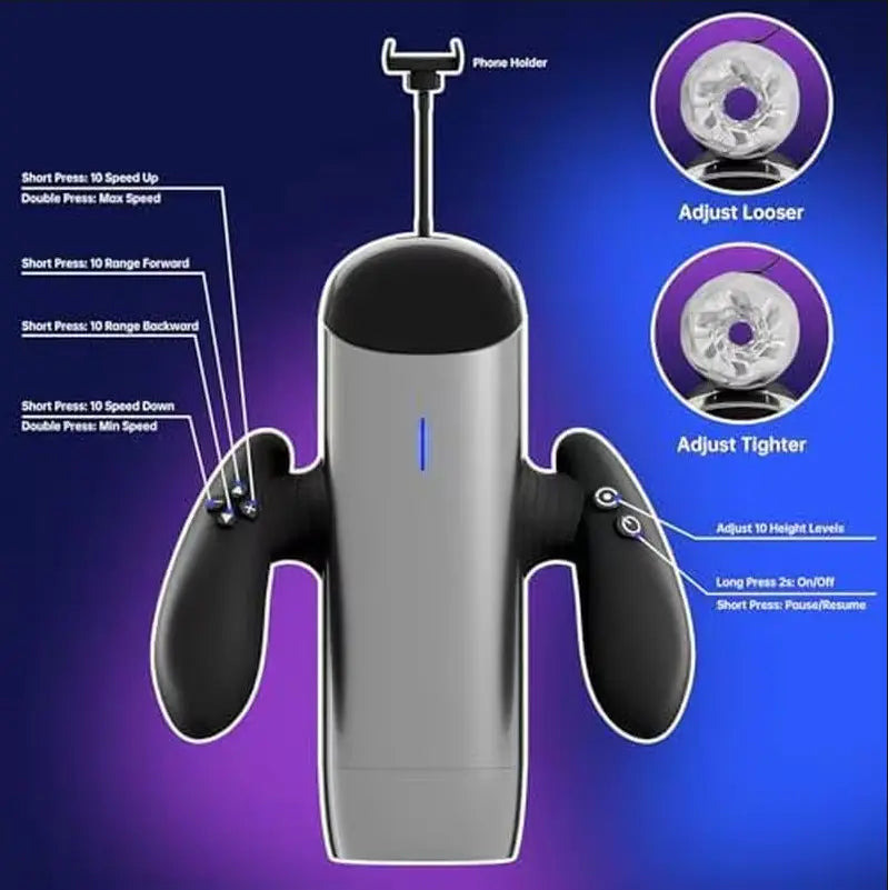 Zenzoone Nova automatic thrusting male masturbator smart control system buttons