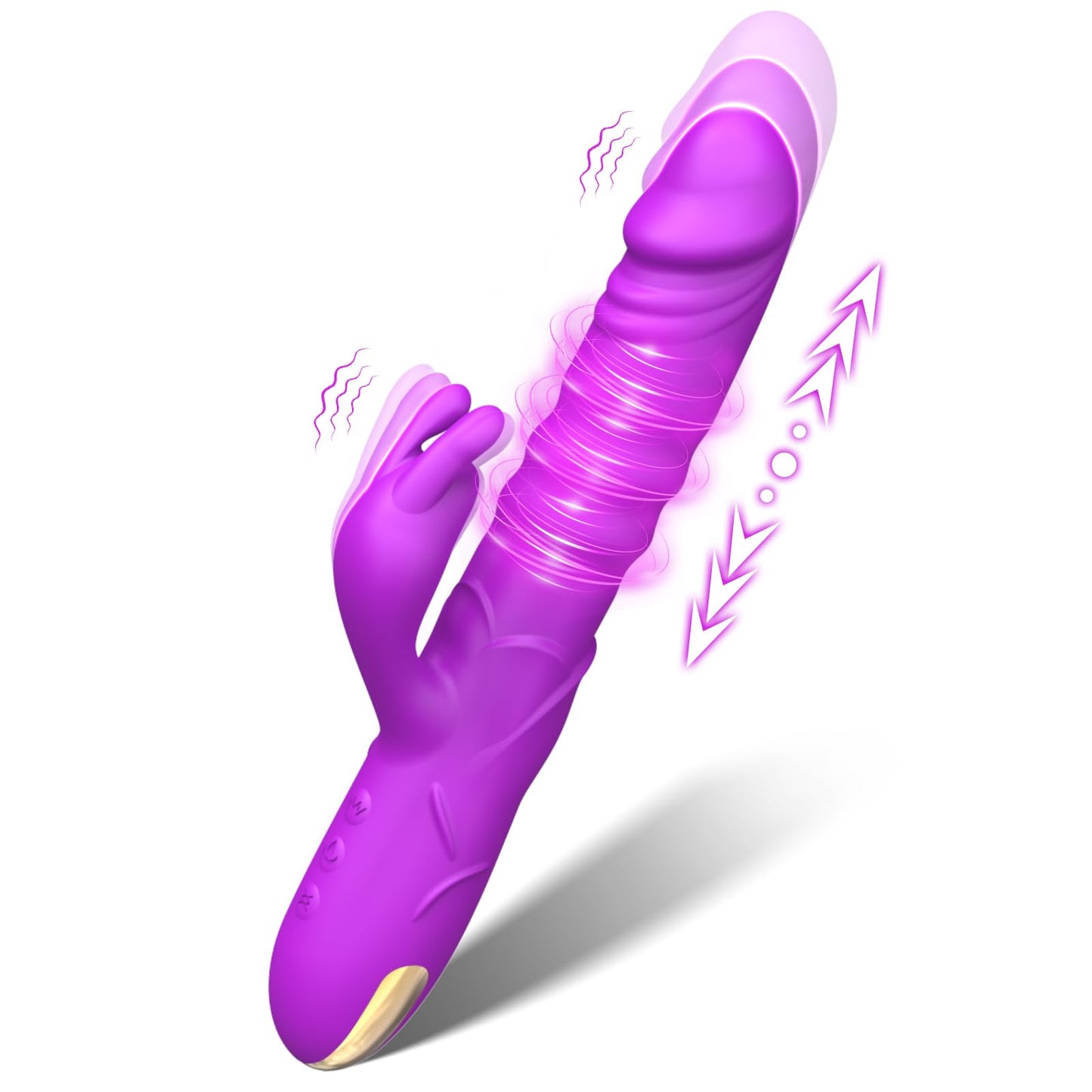Zenzooone Rabbit thrusting vibrator with automatic in and out motion
Purple toy with a white background